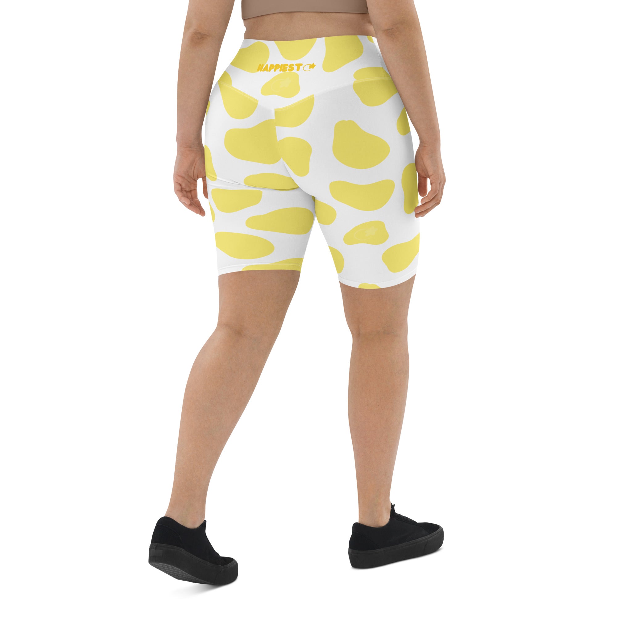 Yellow Cow Biker Shorts