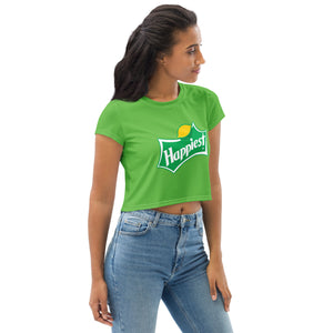 Lemon-Lime Soda All-Over Print Crop Tee