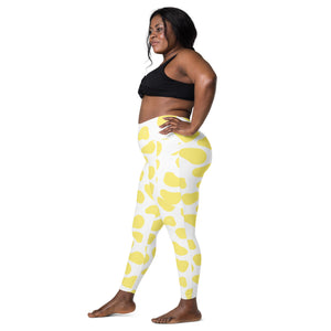 Yellow Cow Leggings with pockets
