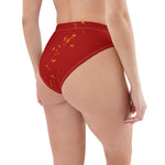 Load image into Gallery viewer, Red Recycled high-waisted bikini bottom
