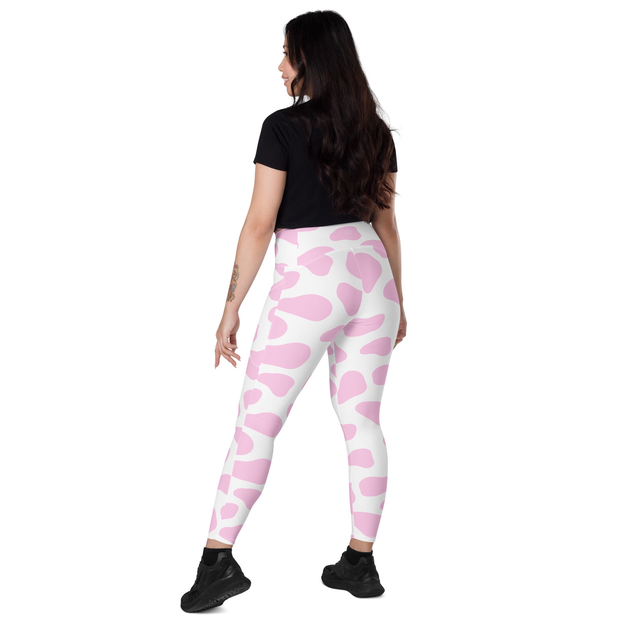 Pink Cow Leggings with pockets