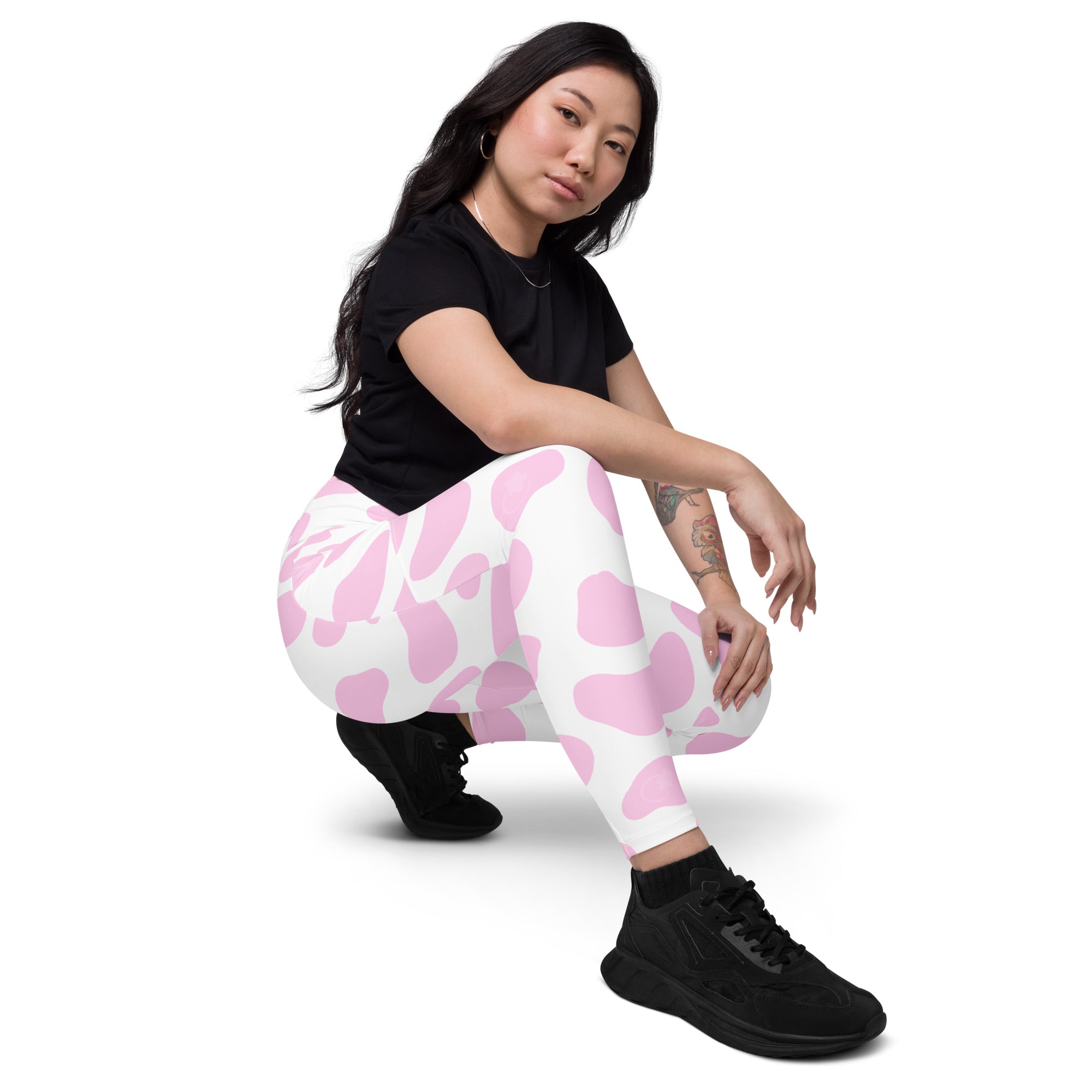 Pink Cow Leggings with pockets