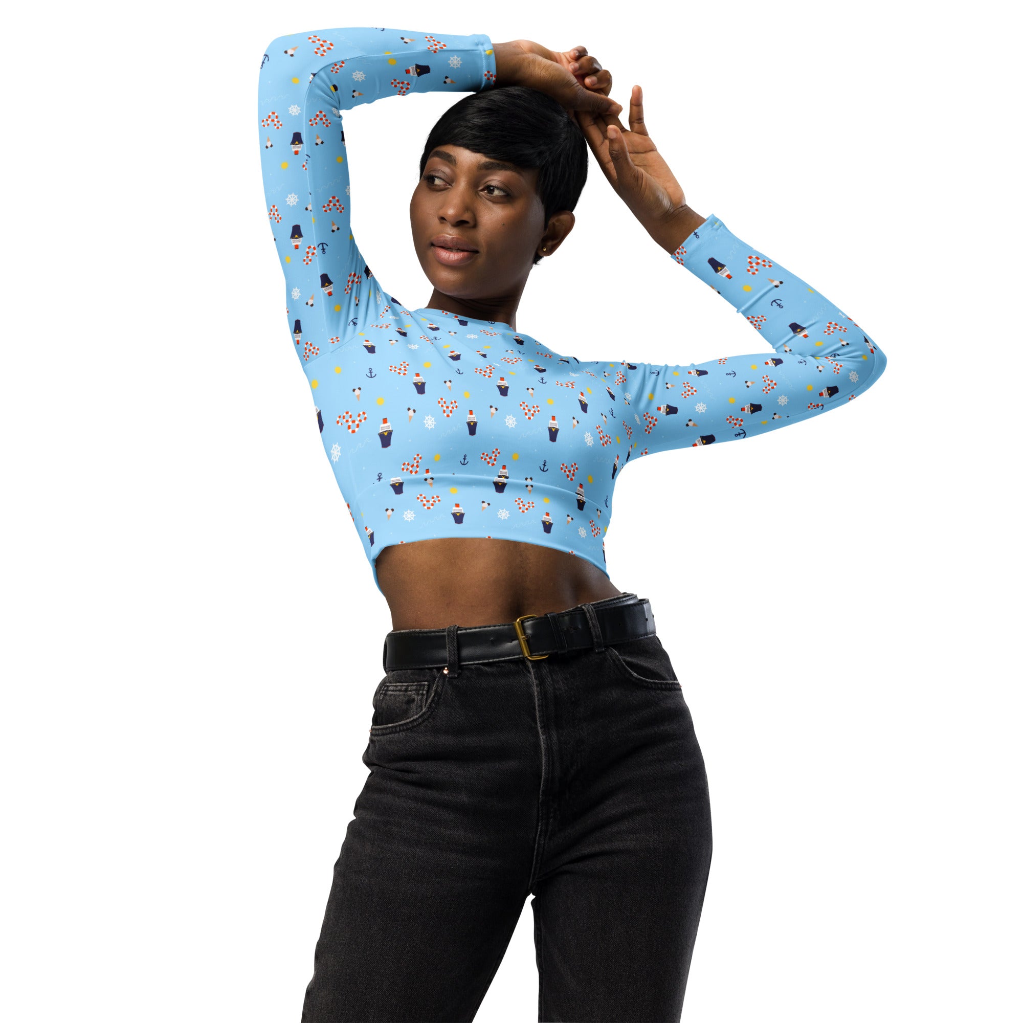 Cruise Life Recycled long-sleeve crop top