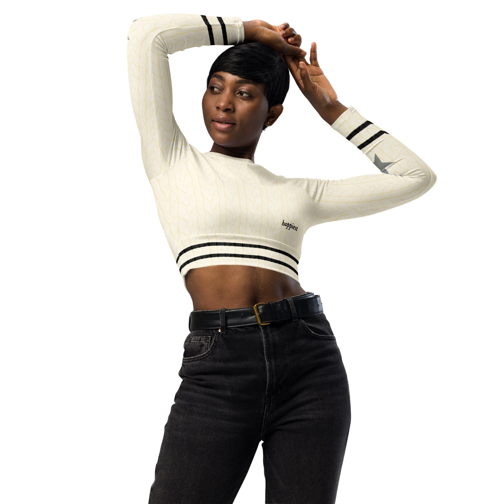 Folklore Recycled long-sleeve crop top