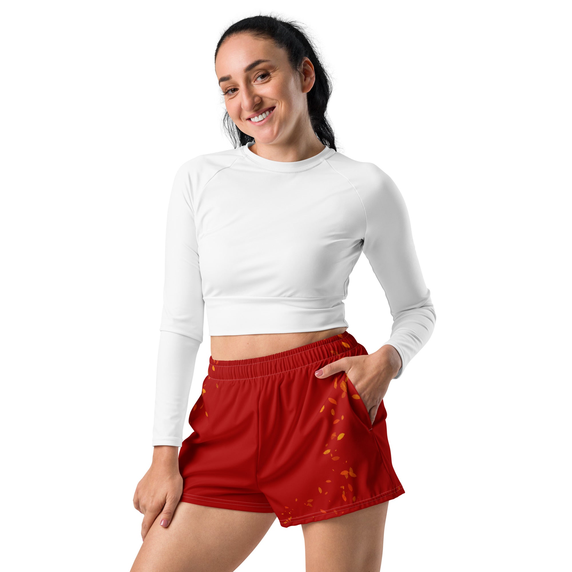 Red Women’s Recycled Athletic Shorts