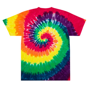 Rainbow Embroidered Oversized tie-dye t-shirt