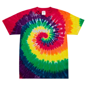 Rainbow Embroidered Oversized tie-dye t-shirt