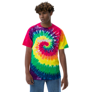 Rainbow Embroidered Oversized tie-dye t-shirt