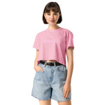Load image into Gallery viewer, Pink Cowboy Crazy Printed Women’s crop top
