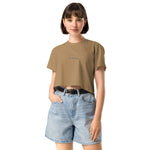 Load image into Gallery viewer, Cowboy Crazy Embroidered Women’s crop top
