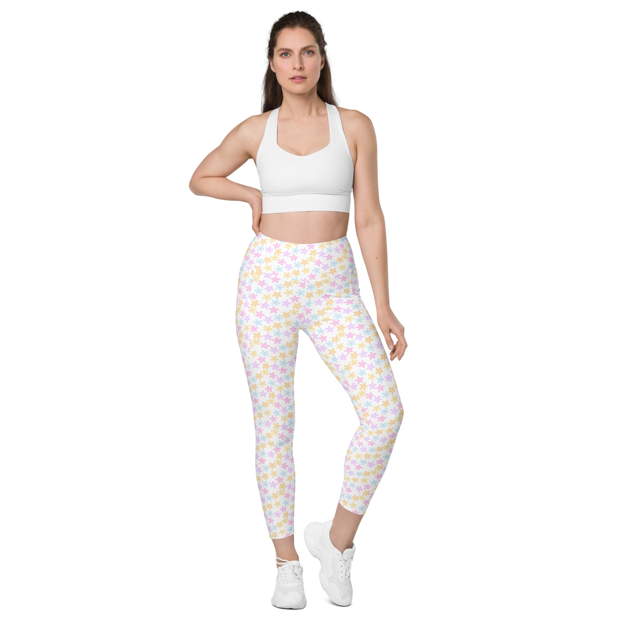 Spring Daisy Leggings with pockets