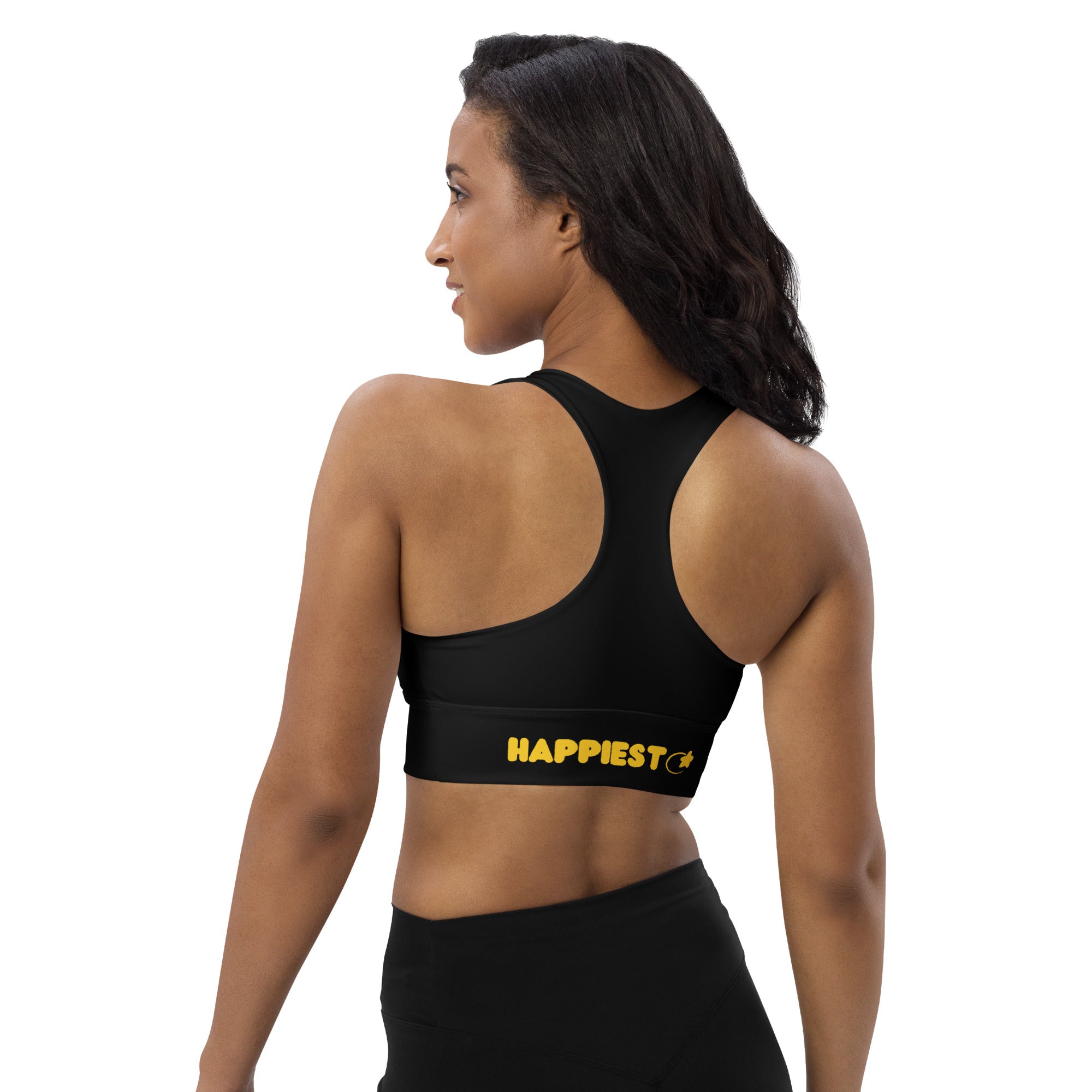 Happiest Black Longline sports bra