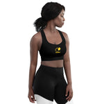 Load image into Gallery viewer, Happiest Black Longline sports bra
