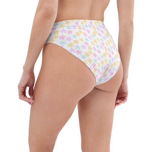 Spring Daisy Recycled high-waisted bikini bottom