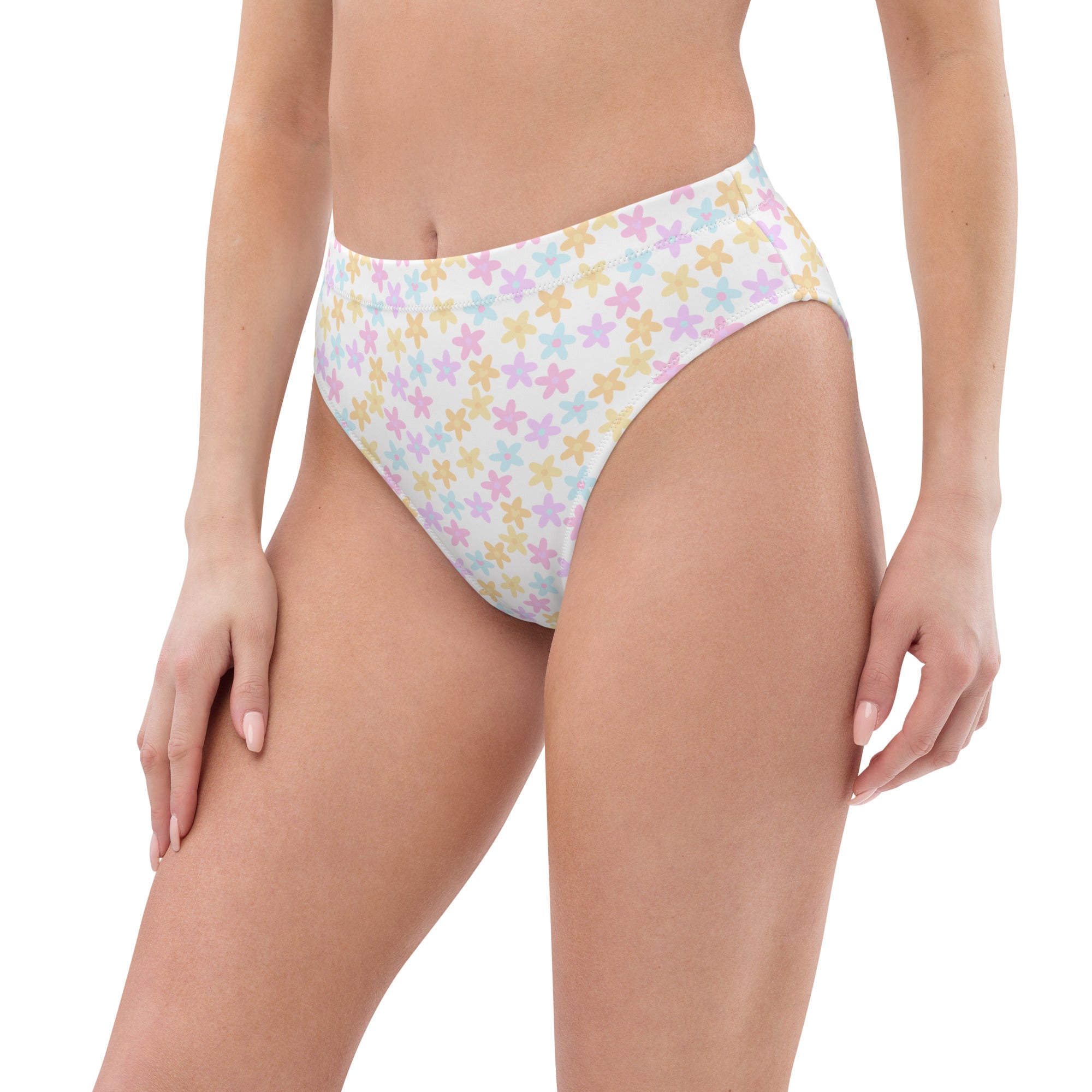 Spring Daisy Recycled high-waisted bikini bottom