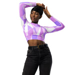 Load image into Gallery viewer, Galactic Purple Recycled long-sleeve crop top
