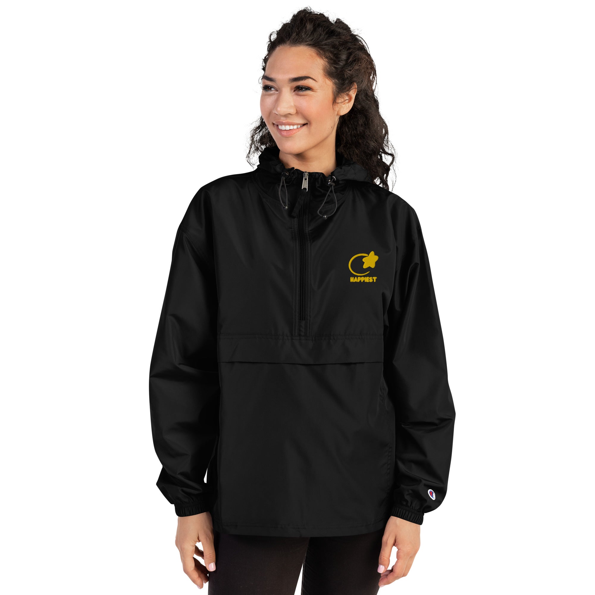 Happiest Embroidered Champion Packable Jacket