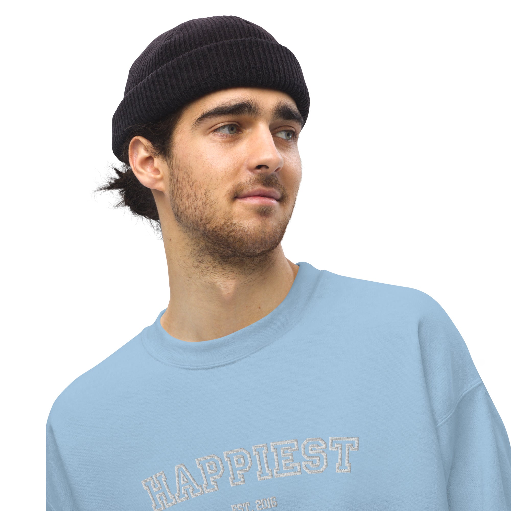 Happiest Varsity Embroidered Unisex Sweatshirt
