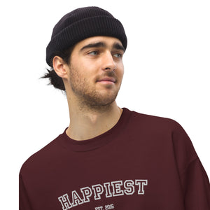 Happiest Varsity Embroidered Unisex Sweatshirt