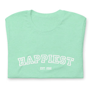 Pastel Happiest Alumni Unisex t-shirt